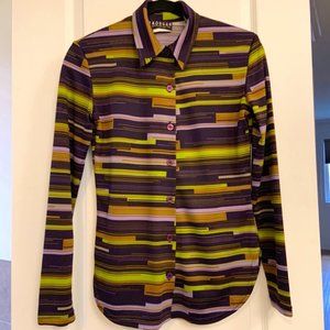 Vintage Morgan de Toi Button Down Geometric Striped Print Size XS-S